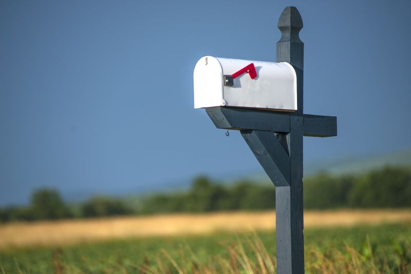 Brick Mailbox with Clear Sky